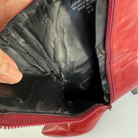 Nine West Womens Ankle Boots Leather Vintage Zip Pointed Toe Y2K 90s Size 9M - Picture 7 of 8